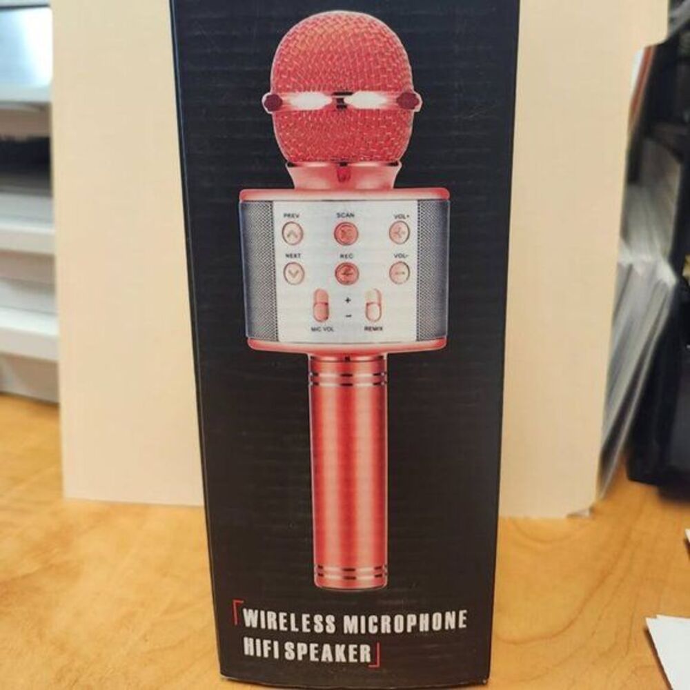 Black (NOT Red) WS-858 Wireless Bluetooth Karaoke Microphone & Speaker - NIB